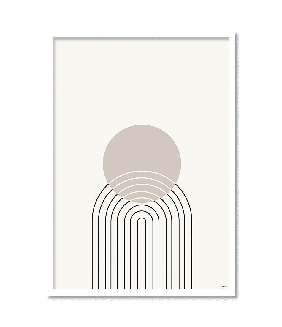 Rainbow Lines Overlapping Circle 