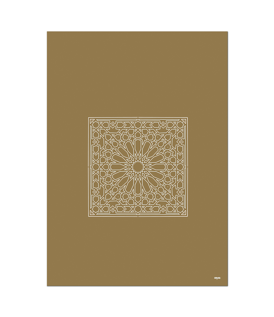 Squared Islamic Art Brown