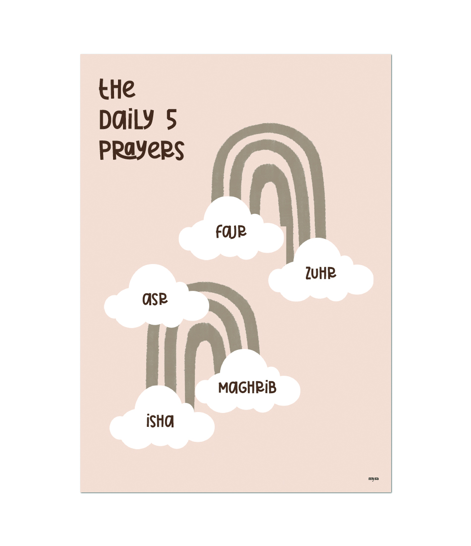 The Daily Five Prayers Boho Kids Poster