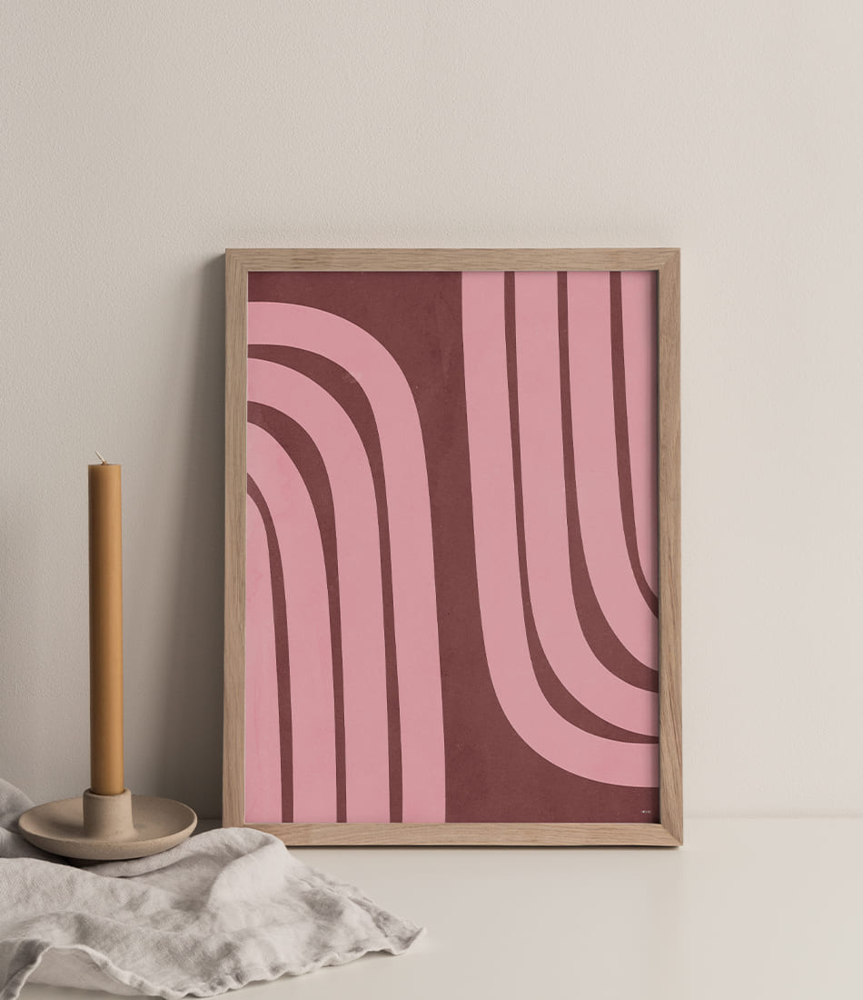 Pink and Brown Abstract Lines
