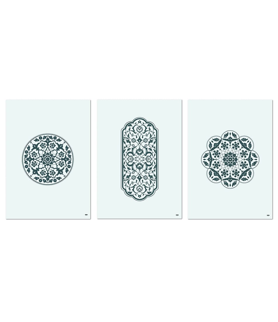 Floral Geometrical Blue Collection (Set x3)