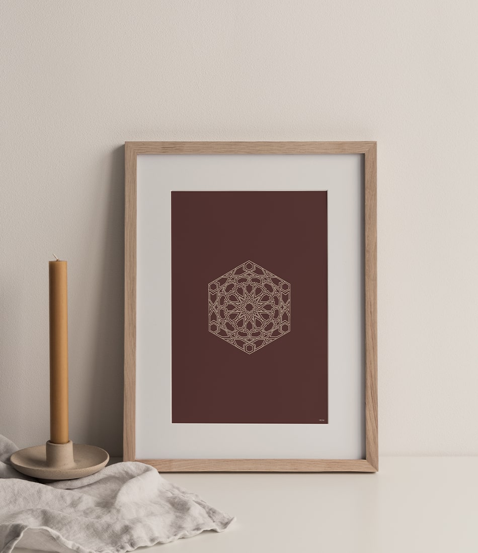 Geometrical Hexagon Brown