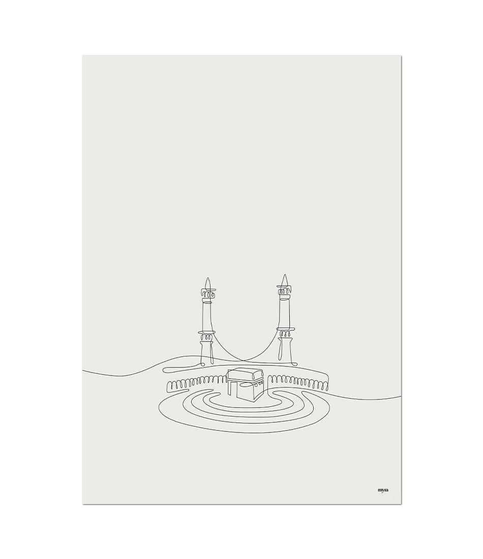 Kaaba Line Illustration