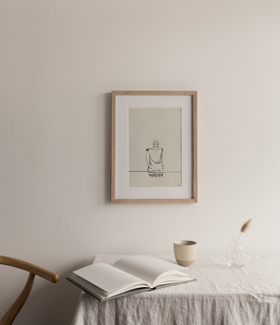 Praying Man Line Illustration