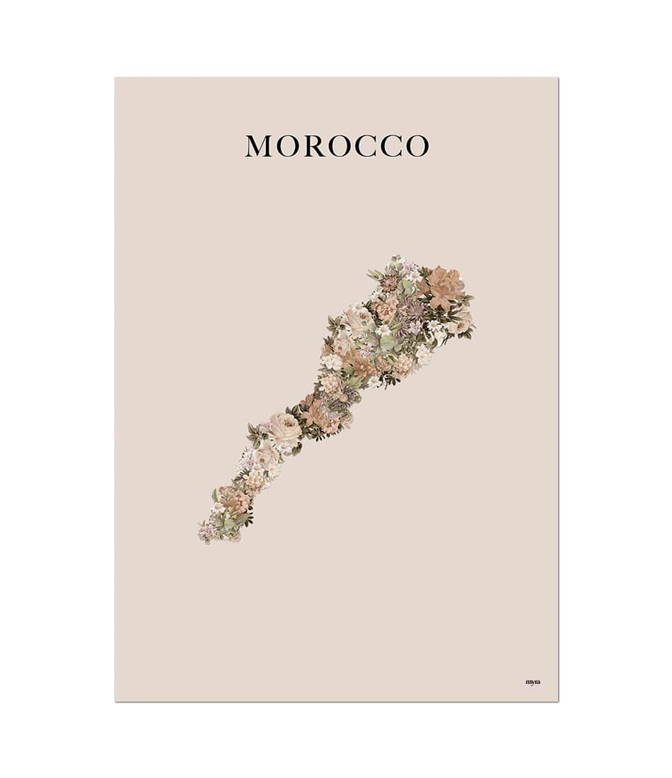Morocco Floral Map Brown