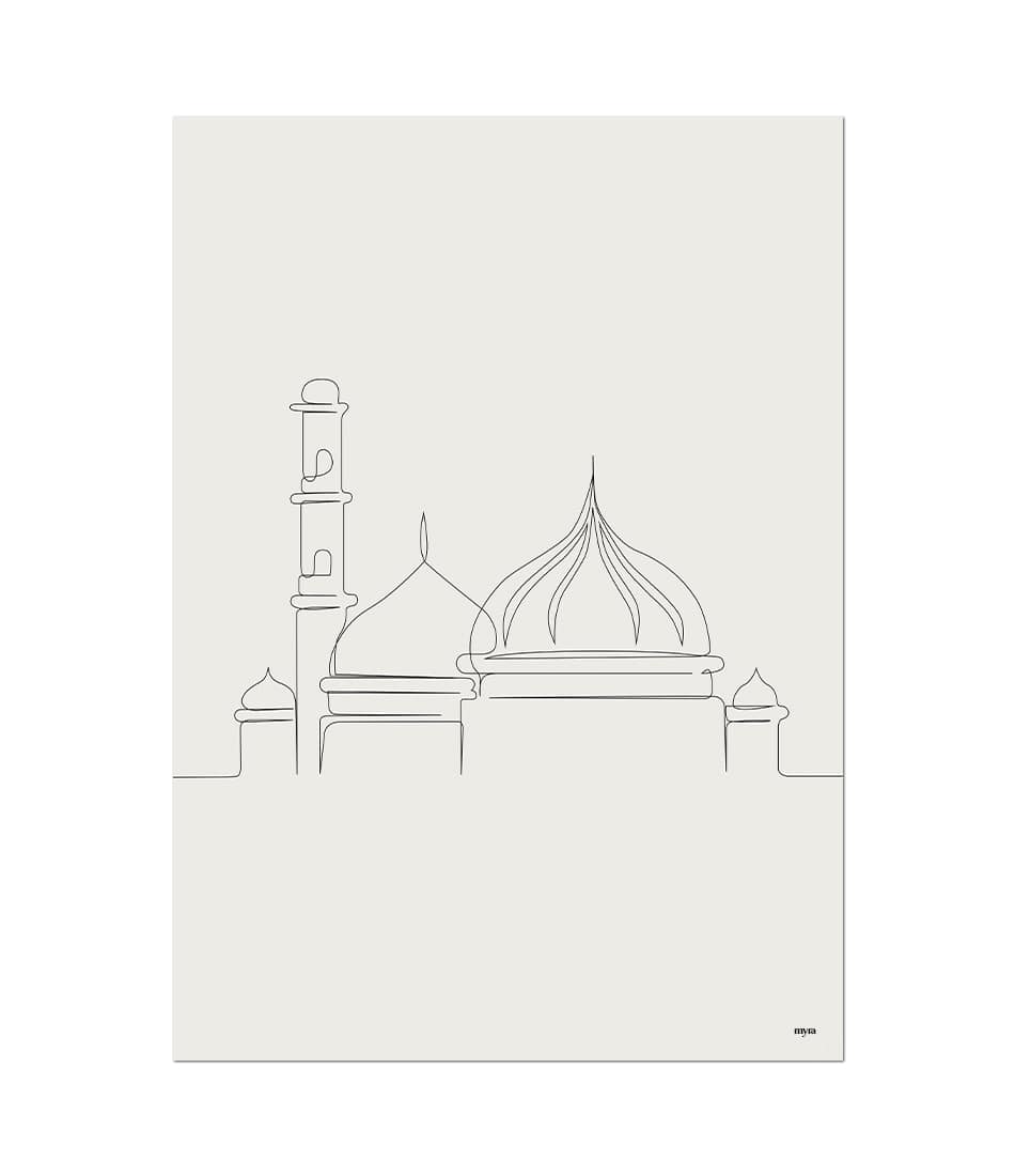 Mosque Line Illustration
