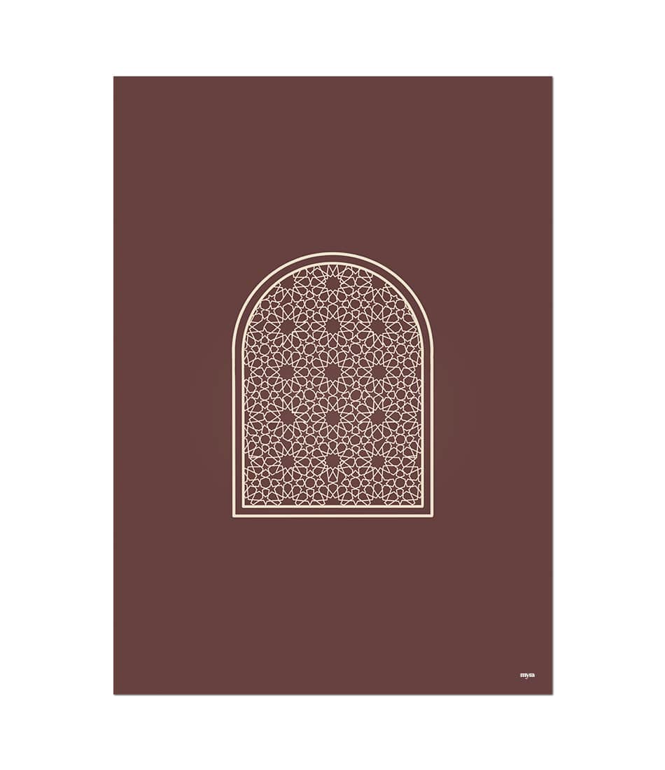 Arched Geometrical Window Brown