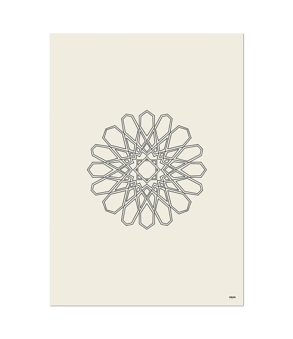 Minimal Geometrical Flower Beige