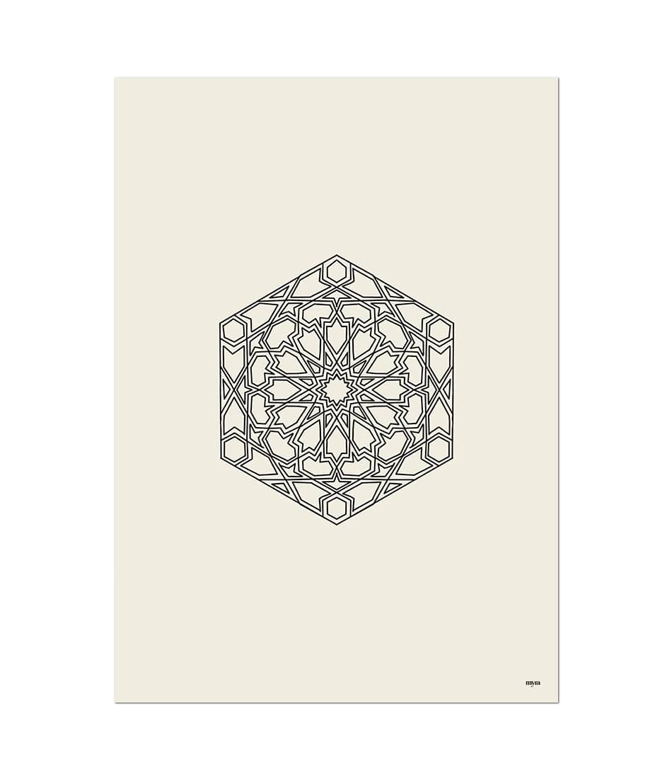Geometrical Hexagon Beige