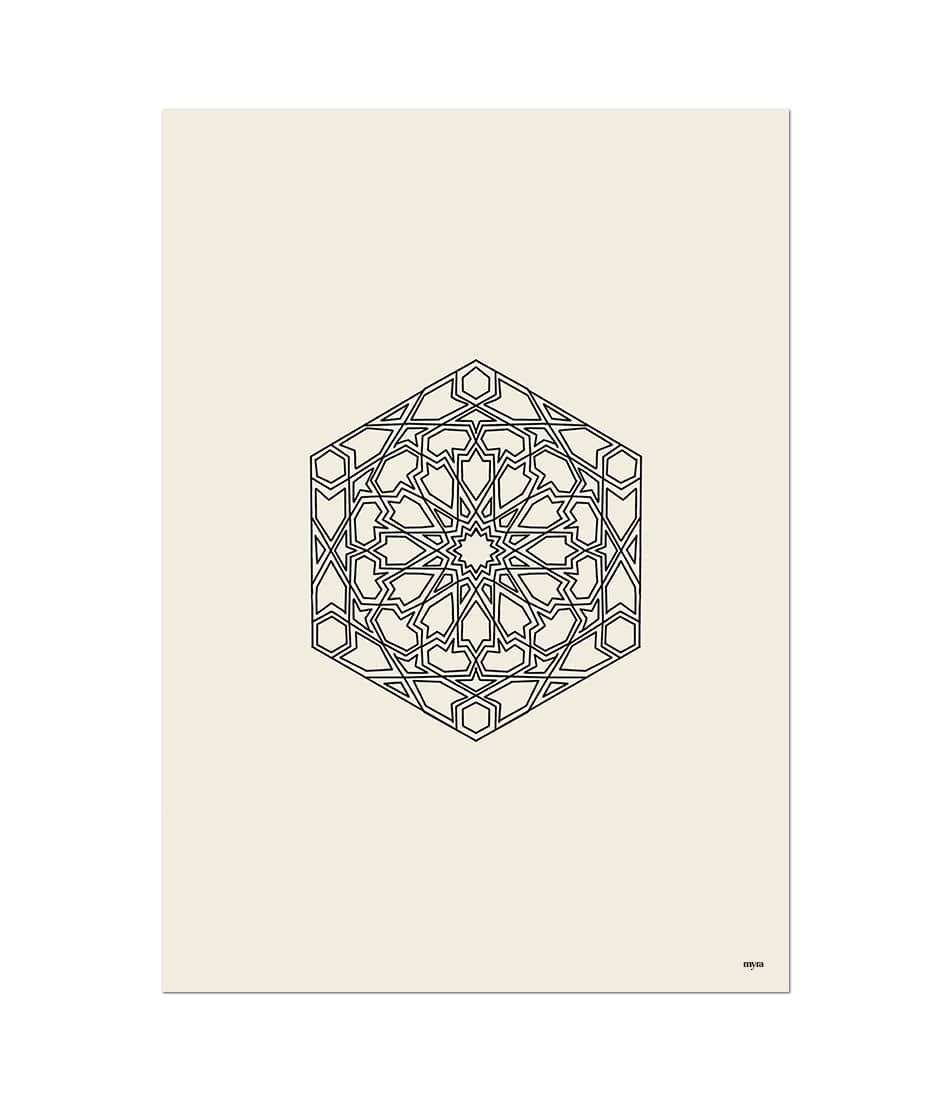 Geometrical Hexagon Beige