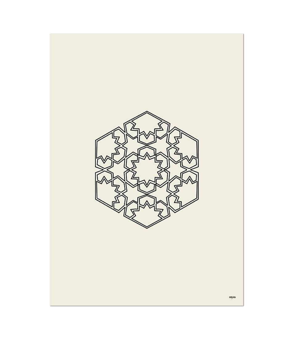 Minimal Geometrical Hexagon Beige