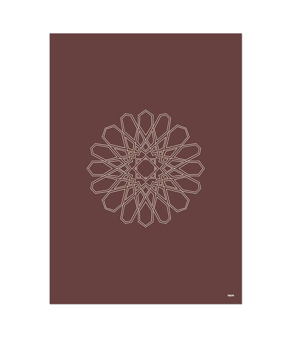 Minimal Geometrical Flower Brown