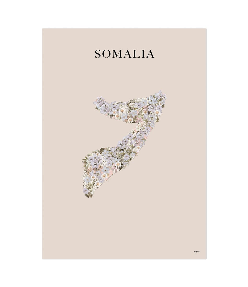Somalia Floral Map Brown
