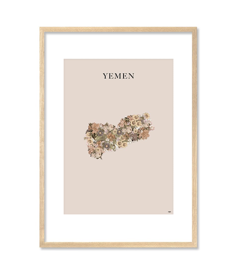 Yemen Floral Map Brown